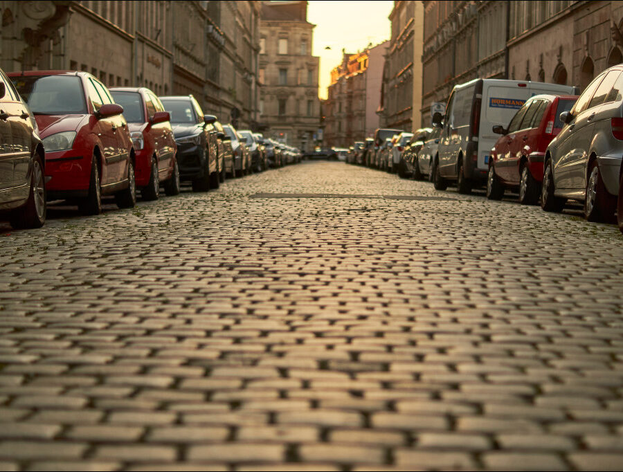 Sonnenuntergang aus Stein gepflastert - Lessingstraße